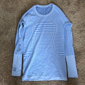 lululemon Rest Less long sleeve blue striped